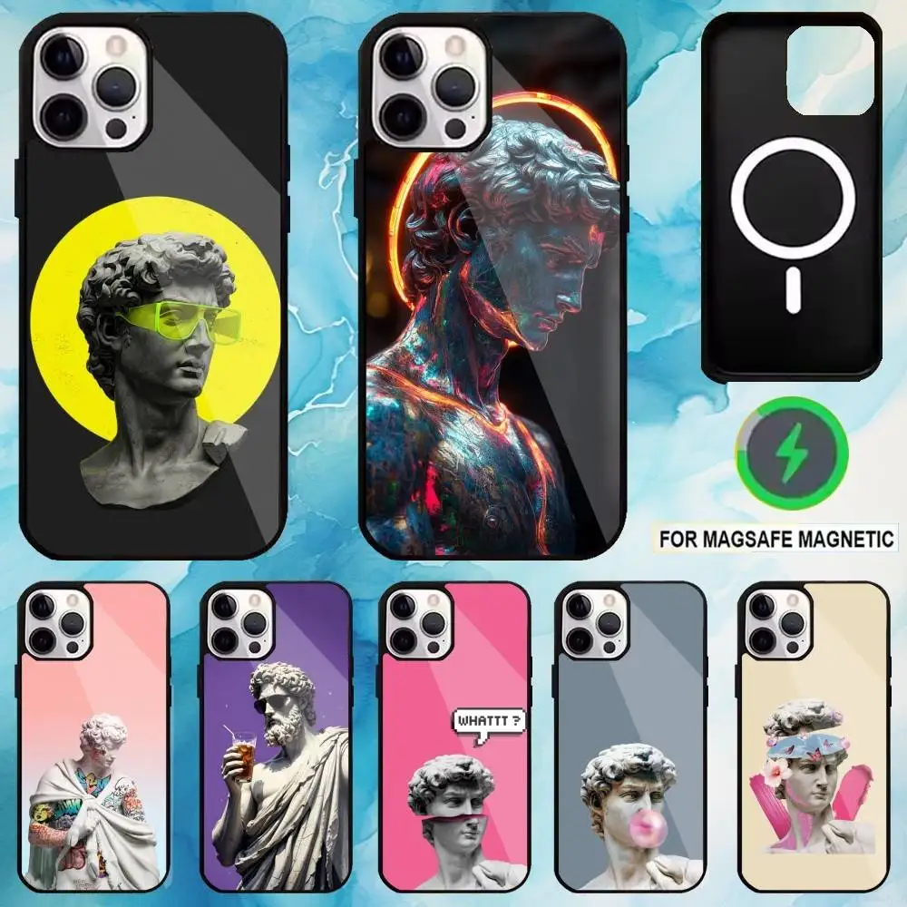 

Art David Phone Case For iPhone17,16,15,14,13,12,11 Plus,Pro Max Magnetic For Magsafe Wireless Charging