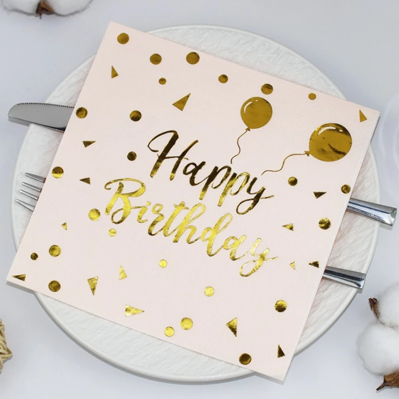 

20 шт. 33*33 см, 2 слоя, салфетки с горячим тиснением, тема с днем рождения, украшение для вечеринки, тканевые украшения стола, бумага для декупажа «сделай сам»