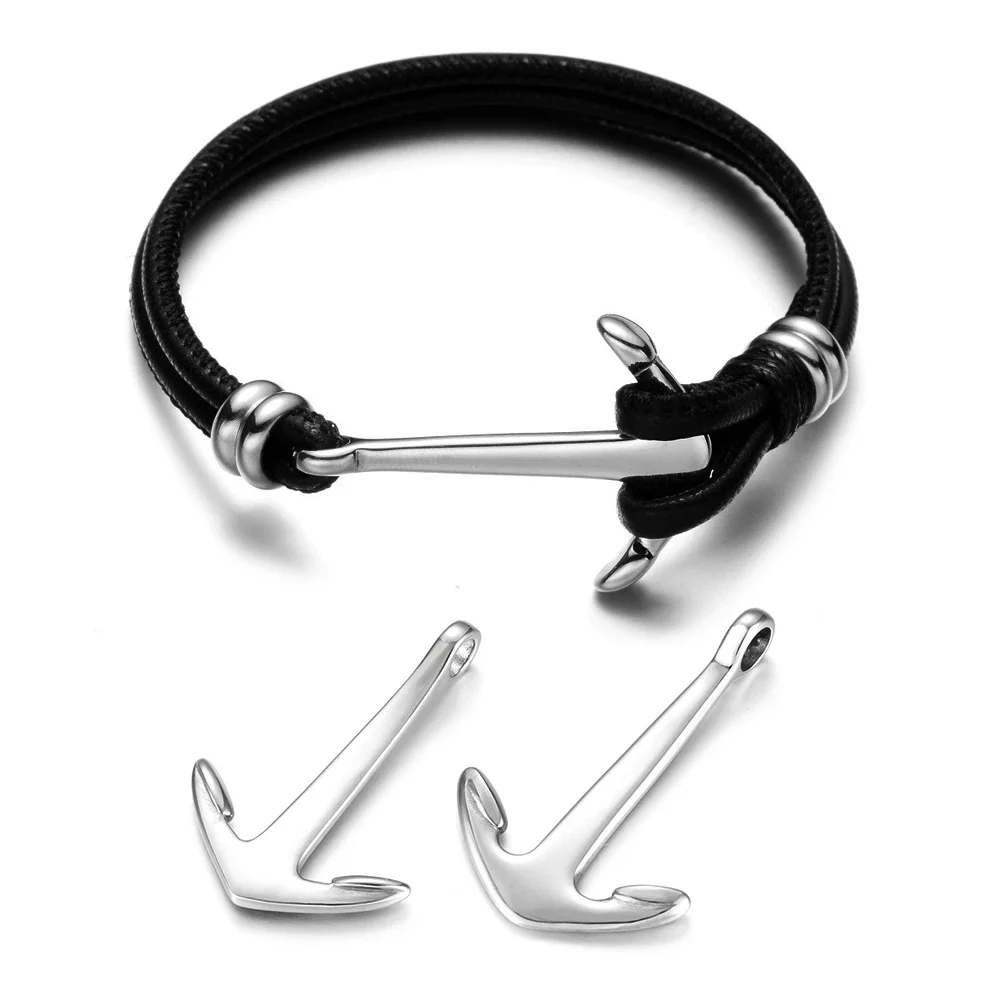 Stainless Steel Anchor Polished Hole 2mm 3mm 4mm Bracelet Hooks Clasp Jewelry Making Findings DIY Supplies Accessories