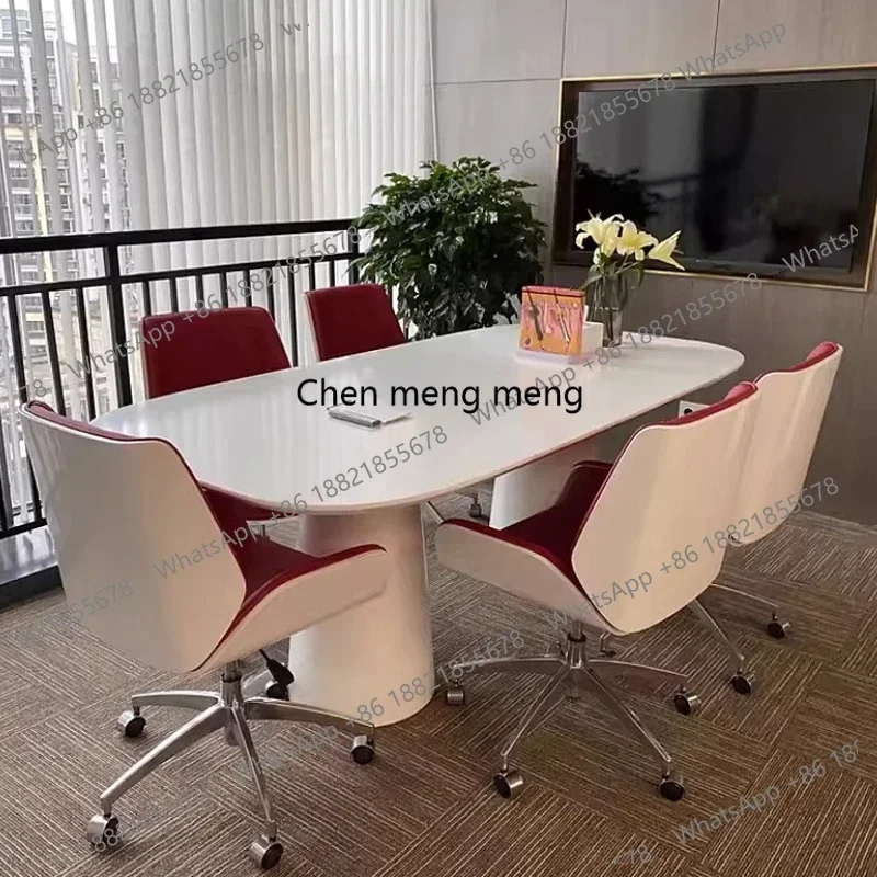 D80 Modern White Negotiation Training Conference Table Desk Luxury Meeting Tables Conference Room Office Furniture - view 3