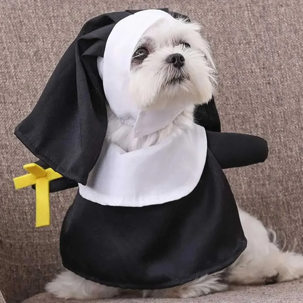 

1 Set Pet Costume Set Thick Three-dimensional Modeling Nun Style Dress Up Cosplay Halloween Dog Clothes Pet Supplies XJ250813