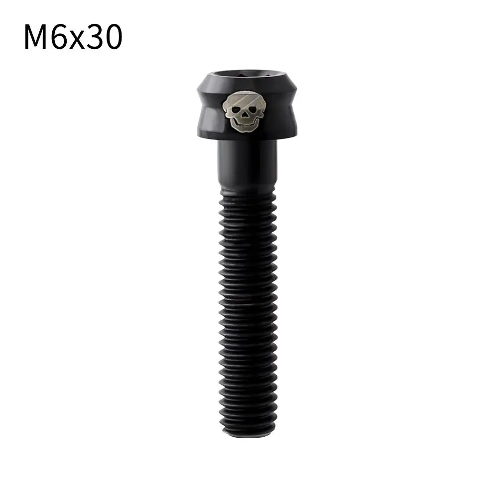 M6x30/35mm Bicycle Stem Top Cap Screw Ultra-light Colorful Bicycle Headset Top Cap Bolt Vacuum Plating Skull Head