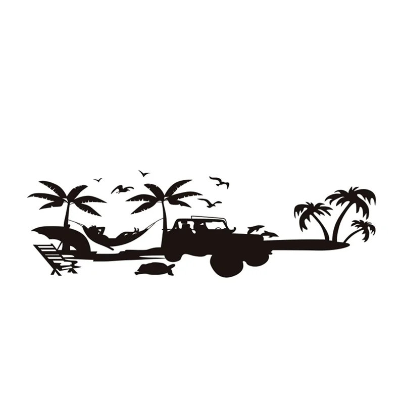 Dashboard Decal Glove Box Beach Scenery Vinyl Sticker Trim for Jeep Wrangler JL Gladiator JT 2018-2023 Accessories