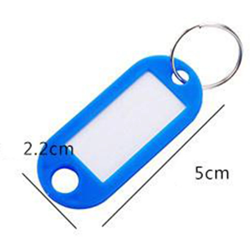 10 Pcs/Set Colorful Plastic Key Fobs Language ID Tags Labels Key Rings Name Tags With Split Ring For Baggage Key Chains Key Ring