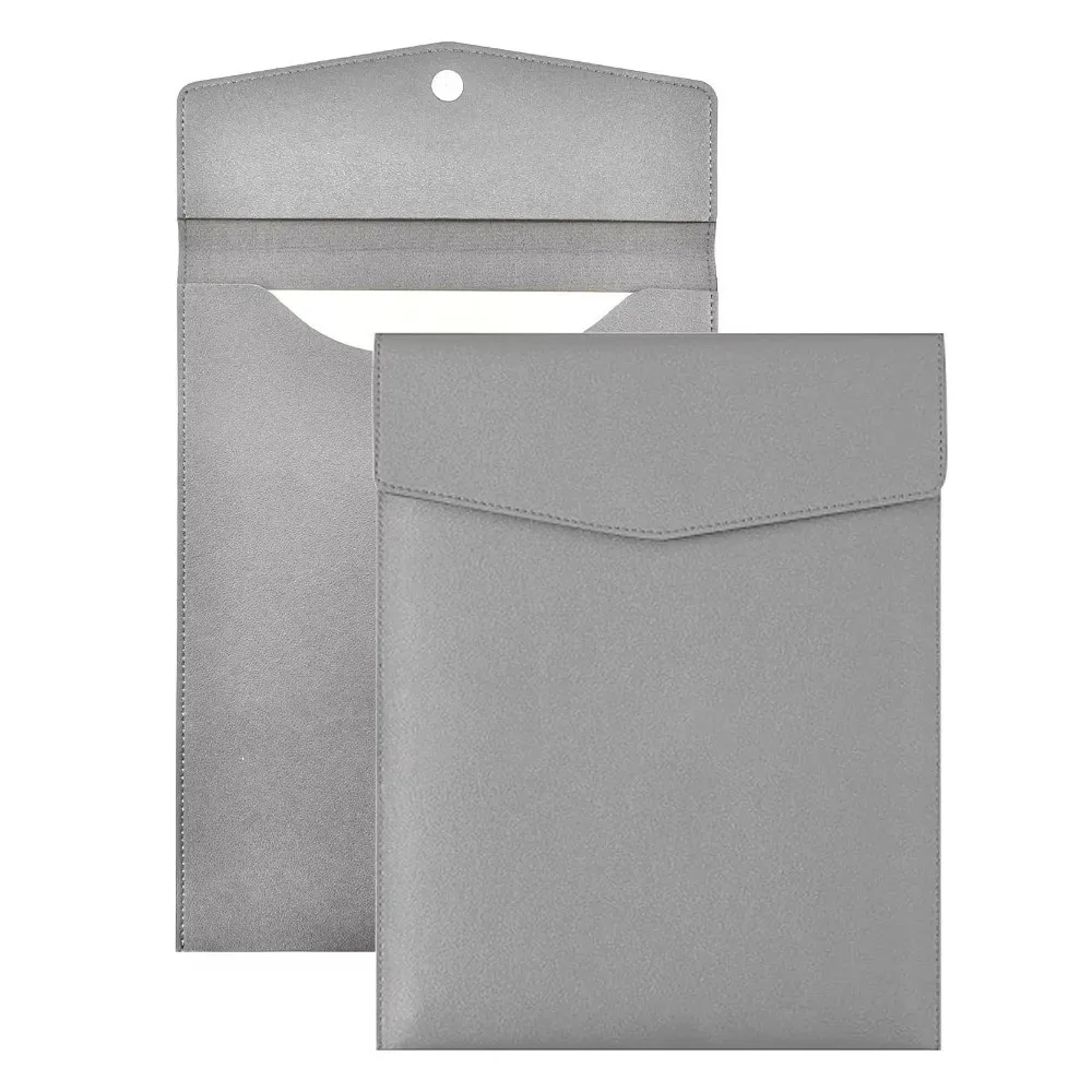 Simple Vertical A4 File Bag PU Large Capacity Document Bag Business with Buckle Document Storage Bag Office Supplies