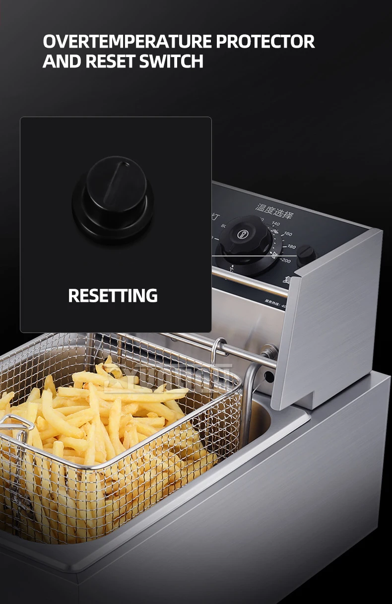 Single-cylinder Cooking Deep Fryer Stainless Steel Commercial Electric Fryer Snak Equipment