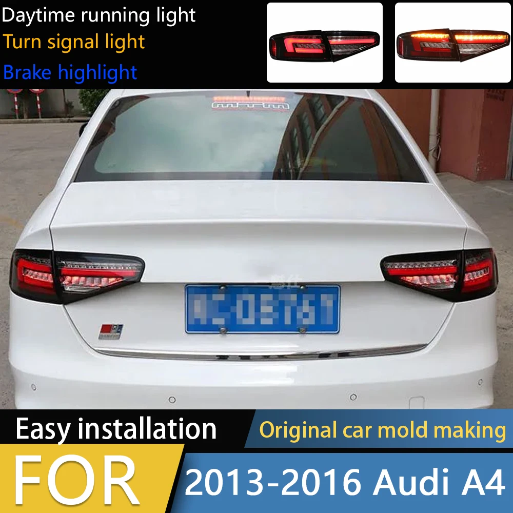 

Автомобильный задний фонарь для Audi A4 B8 2013-2016 A4L S4 RS4 седан, светодиодный автоматический задний фонарь в сборе, обновленная динамическая сигнальная лампа, аксессуары для инструментов