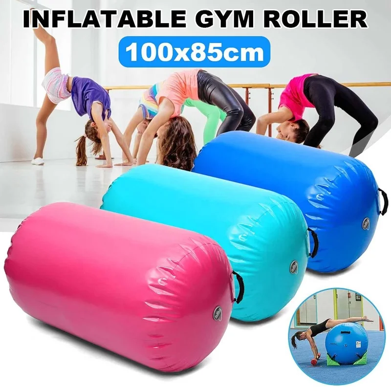 Durable Custom Inflatable Gymnastics Air Track Roller Exercise Mat Barrel Roller For Training