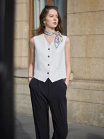 FSLE 2025 Summer Old Money Vest Wide-Leg Pants Set Vintage Tailored Two-Piece Adjustable Waist Eco Linen for Boardroom to Brunch - Image 2