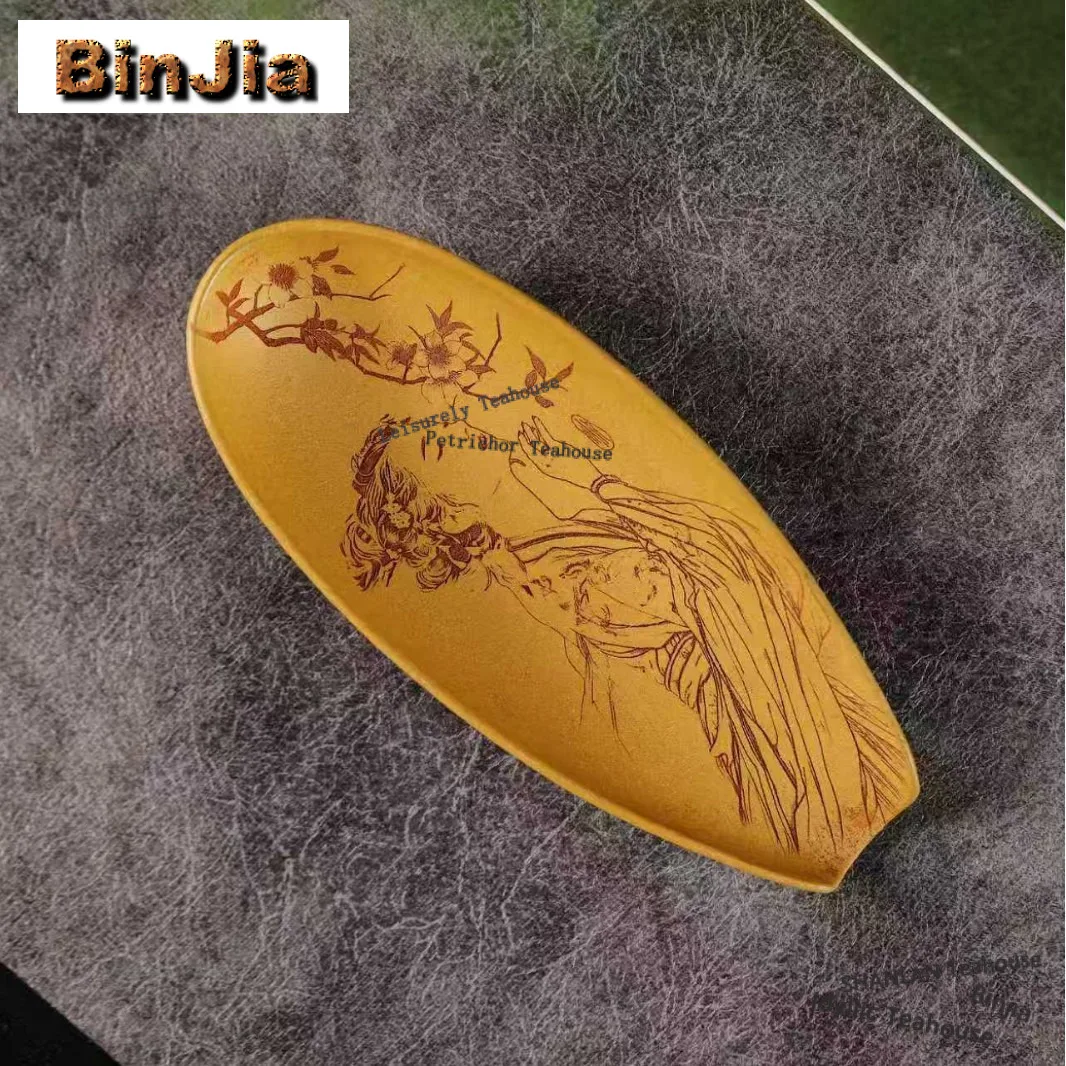 

Yixing Zisha Beauty Tea Scoop Handmade Shovel Chahe Awakening Tea Ladle Dahongpao Chinese Tea Set Supplies Ornaments Supplies