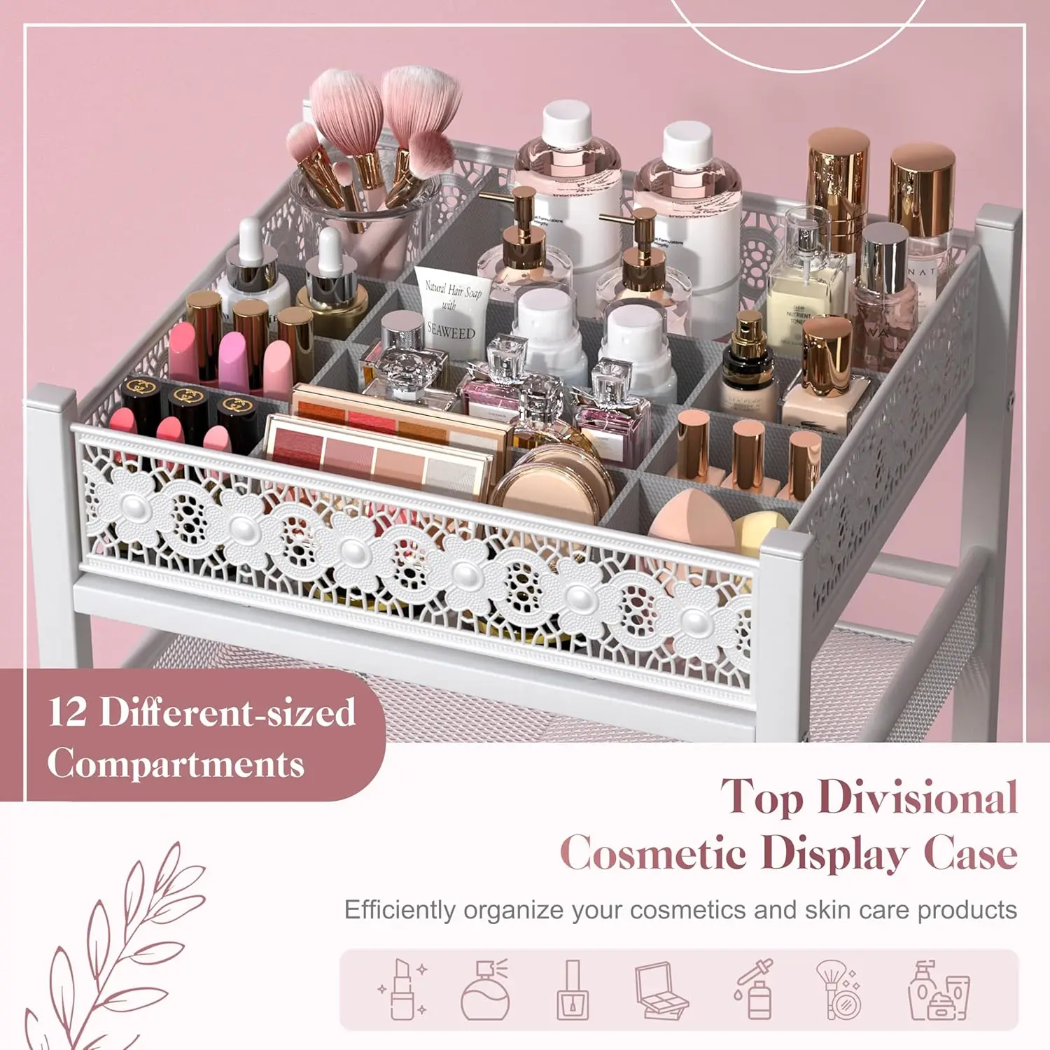 Makeup Organizer, Large Skincare Organizers, Make Up Organizers for Vanity, Makeup Storage Cosmetic Organizer with Drawer