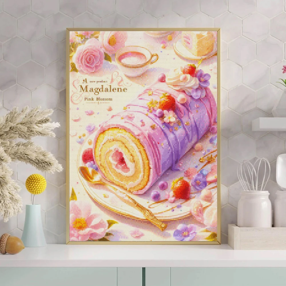 DIY Landschaft Diamant Malerei Dessert Kuchen voller Diamant Stickerei Küche Küche Kreuzstich Set Kunst Home Dekoration Geschenk – Detail 6