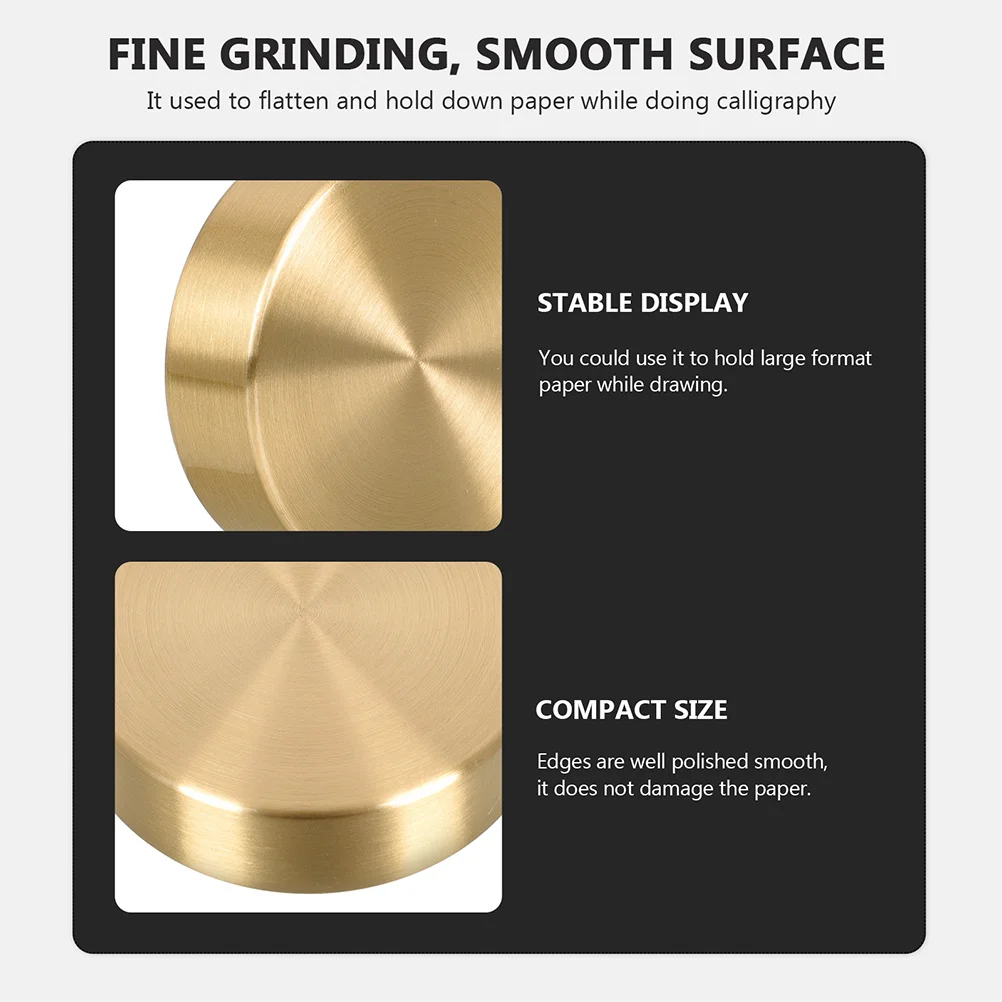 

2pcs Brass Paperweight Calligraphy Solid Vintage Decorative Ornament Home Office Gift Painting Lovers Chinesesupplies Smooth