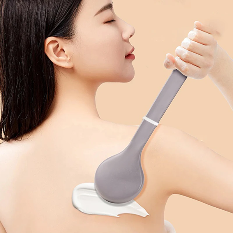 【1Pcs Multi-Function Lotion Sunscreen Ointment Applicator Long Handle Body Cleaner Shower Brush Sunscreen Back Applicator】