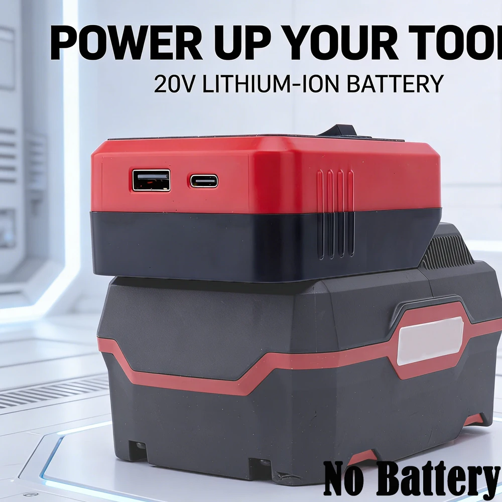 Power Bank for Parkside X20V/for DeWalt/ Milwaukee Lithium Battery W/W/USB TYPE-C Mobile Tablet Emergency Charging(NO Battery )