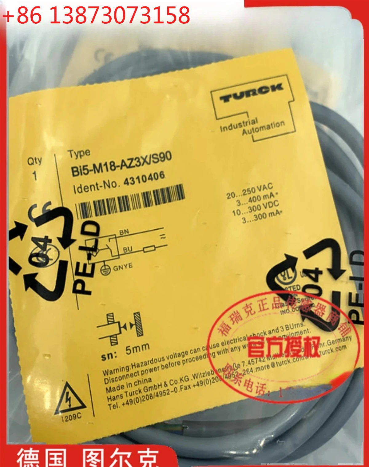 

Proximity switch NI8-M18-AZ3X BI5 NI15 BI10-M30-RZ3X G18 M12