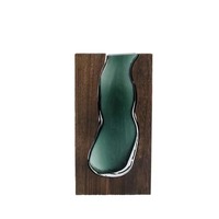 Plant Container Wooden Glass Vase Transparent Creative Hydroponic Flower Holder Modern Removable Flower Pot Desktop