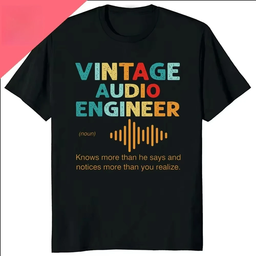 الخالدة VU متر مهندس الصوت التناظرية الإلكترونية س الرقبة تي شيرت الرجال مهندس الصوت تسجيل استوديو مضحك Tshits الرجال #3