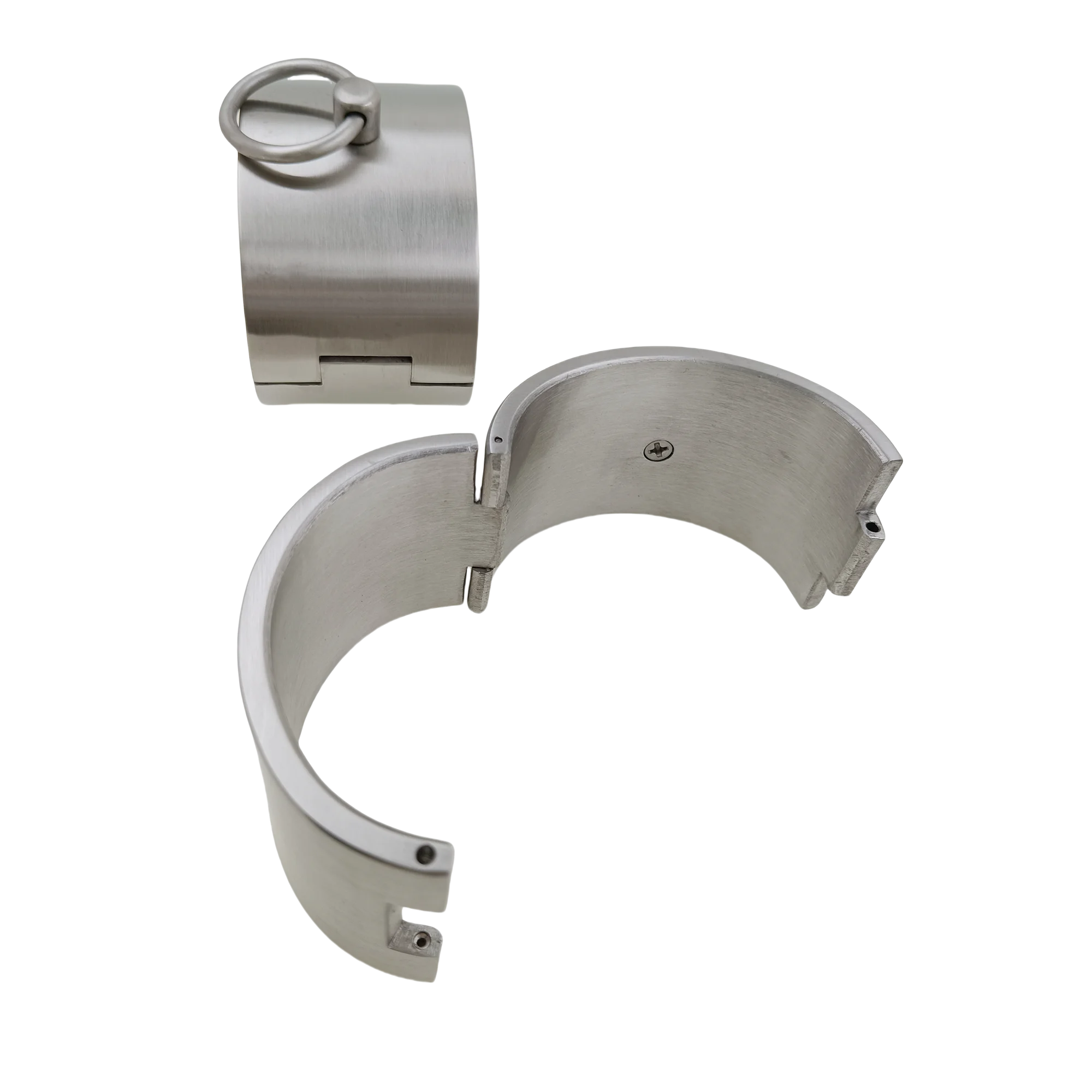 Height 40mm Brushed silver 100% stainless steel wrist ankle cuffs lockable bangle slave bracelets jewelry