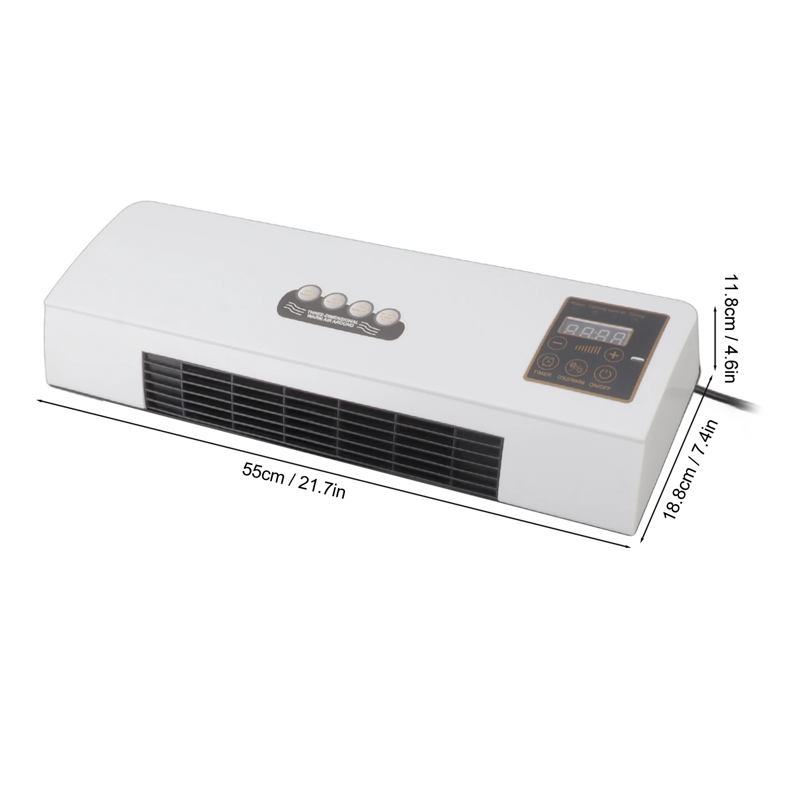 1800W Wall Mounted Air Conditioner Heater Electric Cooling Heating Machine PTC Heating Element Heater with Remote Control Timer