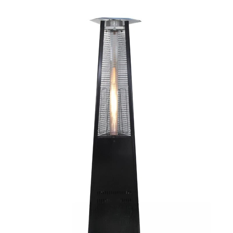 Outdoor heater, triangular tower, liquefied quartz glass tube