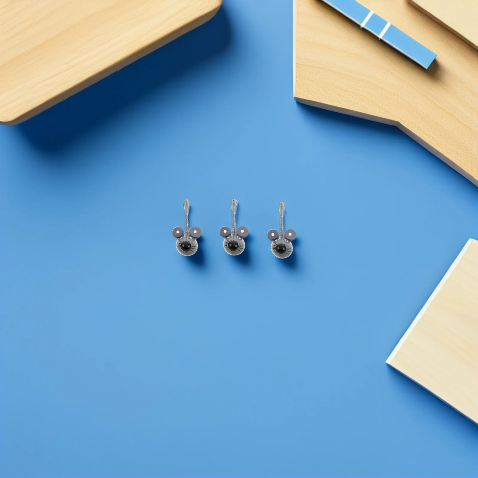 15 stks Creatieve Houten Mini Nep Muizen Realistische Rat Voor Halloween Prank Decoratieve Dieren Hangende Ornament