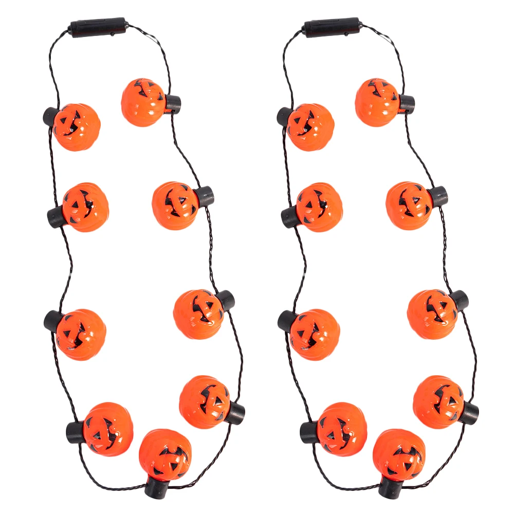 

2pcs Halloween Pumpkin Light String Decorative Durable Fence Party Decoration Warm Glow Lovely Halloween Accessory Festival