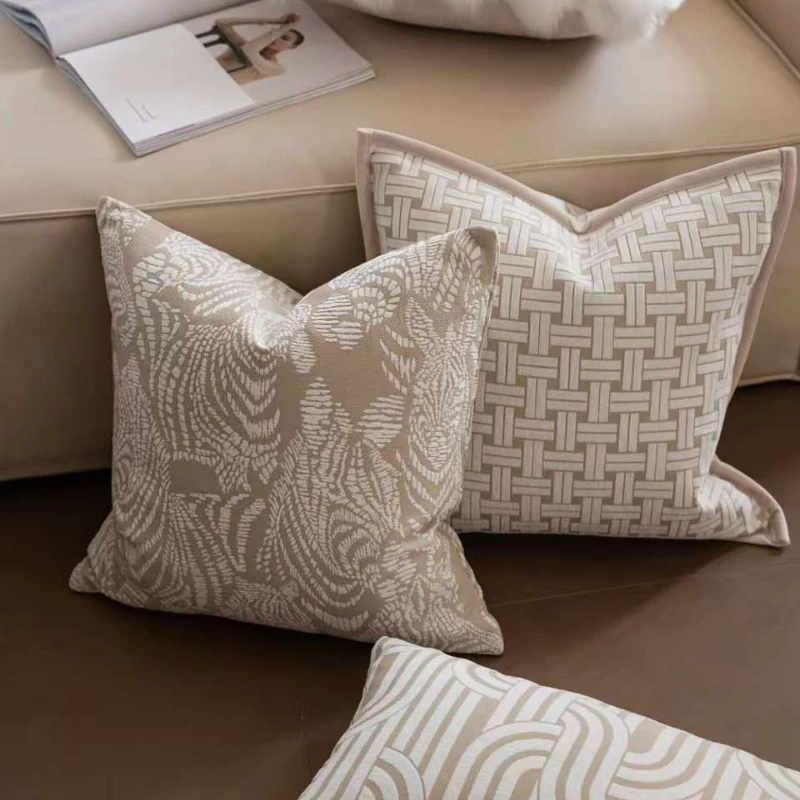 Premium French Luxury Cushion Cover Chenille Geometric Jacquard Sofa Pillow Case for Home Decor Throw Pillow Cover High Quality