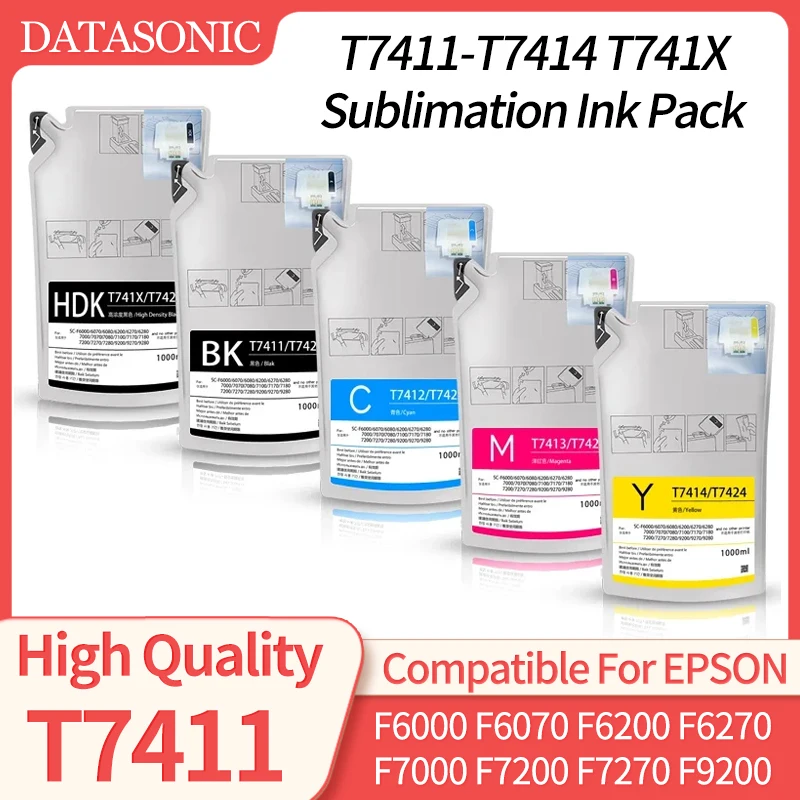 1000ML T7411 T7414 T741X Ink Packs Dye Sublimation Ink Pack For Epson SureColor F6000 F6070 F6200 F6270 F7000 F7200 F7270 F9200