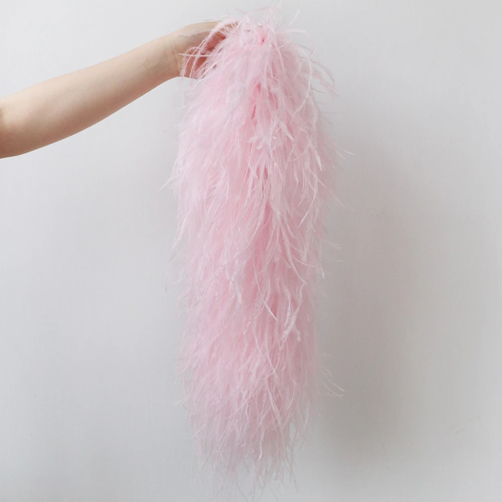 Customized 20 15 10 8 6Ply Boa High Quality Ostrich Feather Trims Scarf 0.5 M Natural Plume Decoration Shawl for Party Dress