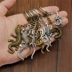 Retro Snake Reptile Keychain DIY Men Jewelry Car Keychain Ring Keyholder Handmade Bag Gift For Boyfriend