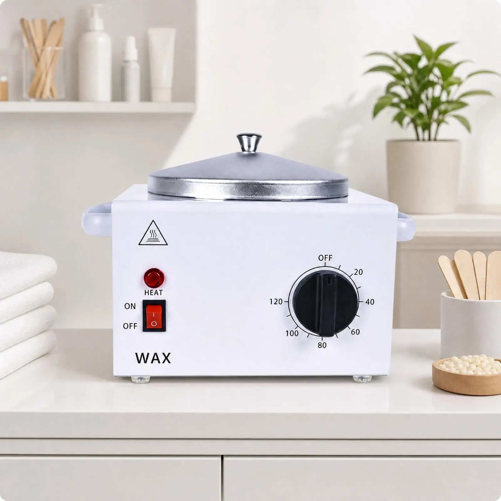 Wax Melting Heater for Beeswax with Temperature Control Metal Pot Salon Beauty Tool