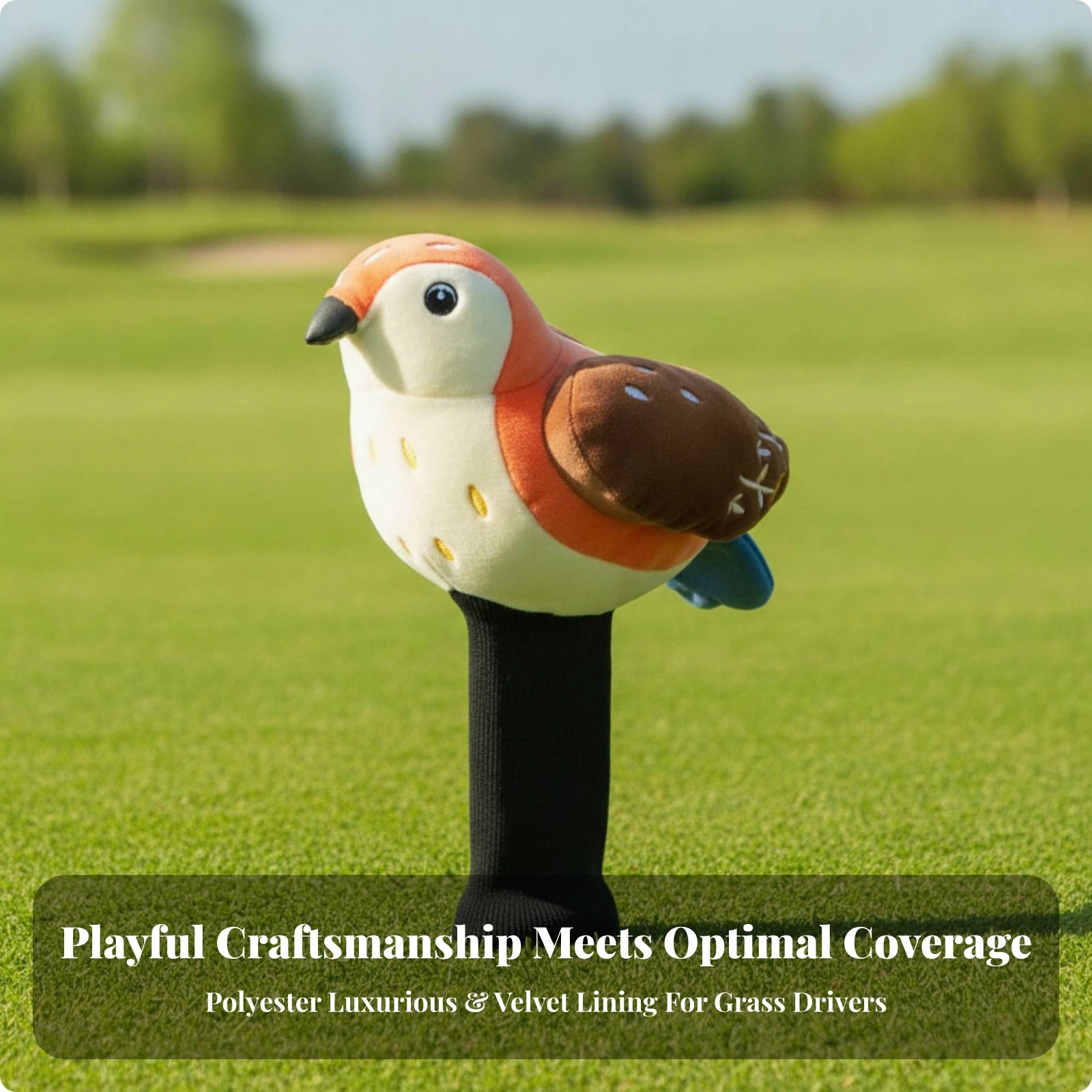 Bird Headcover with Safeguarding Sock Snug Fit Fairway Wood Head Cover Fairway Wood Headcover Robust Sporting Goods for Golfers