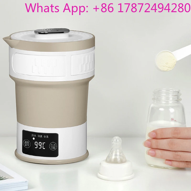

100-240V Portable Electric Kettle Folding Kettle Compressed Travel Hidden Handle Boiling Water Kettle Temperature Adjustment