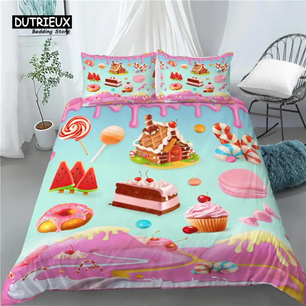 

Home Living Luxury 3D Donuts Print 2/3Pcs Comfortable Duvet Cover PillowCase Bedding Sets Queen and King EU/US/AU Size