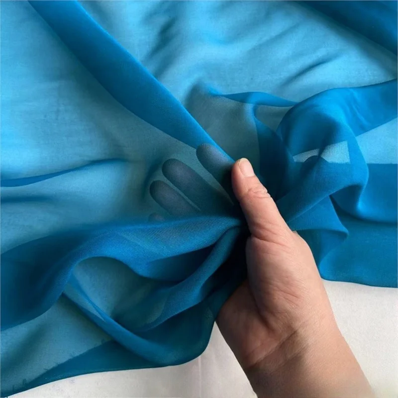 

Wide-width 8 momme silk georgette fabric light and transparent long dress scarf