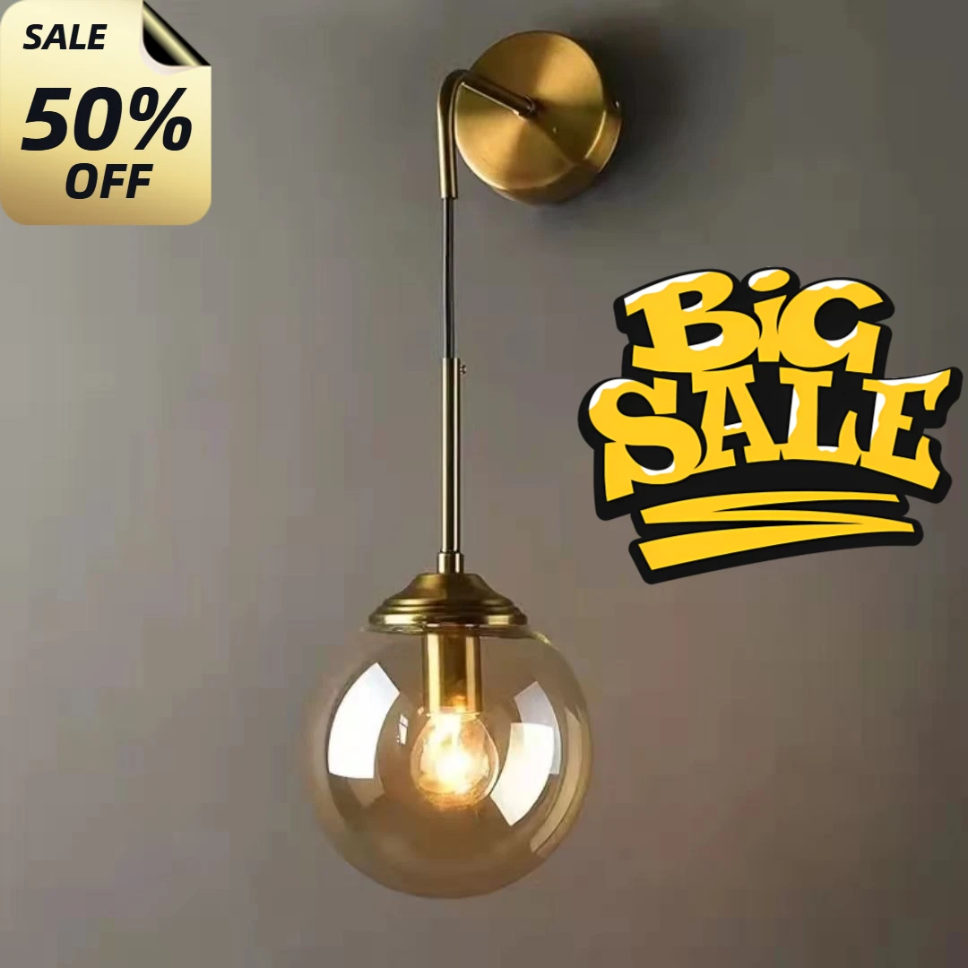 

Minimally Modern Hallway Glass Ball Wall Lamp Fixture Kitchen Dining Room Bedside Hanging Lamps Luminaire Suspension Lights