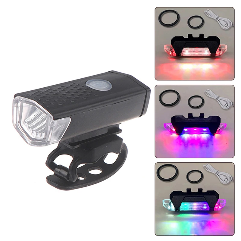 Rechargeable Bike Front Bicycle Lights Front Back Rear Taillight Bike Headlight Bicycle Accessories Bicycle Safety Lamp