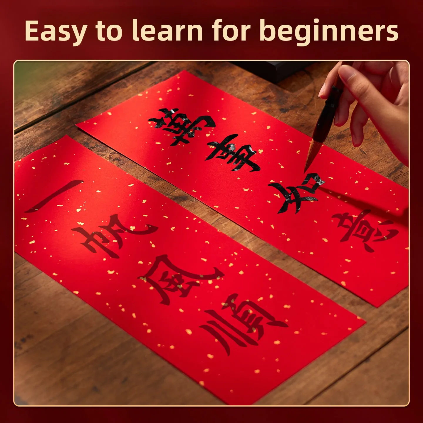  New Year Red Couplets Paper Handheld 4-Sentence Creative Design  Year 2026 Chinese New Year Festive Atmosphere