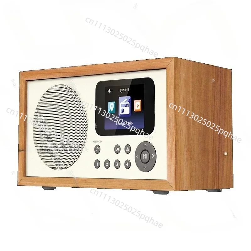 Radio with remote control custom alarm clock speaker Bluetooth 5.0/U disk wooden case new plug-in version retro