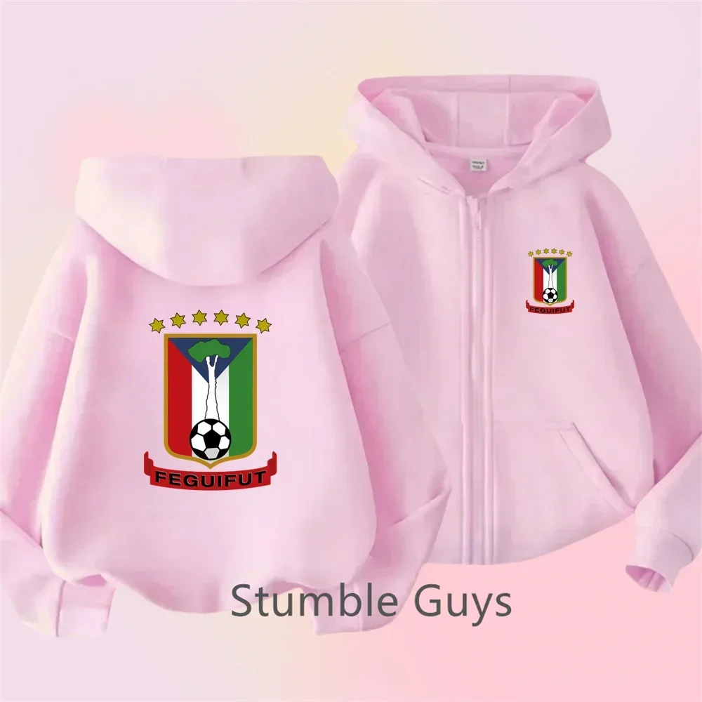 

Equatorial Guinea National Football Team Emblem Beautifully Printed Boys Girls Hoodie Gift Coat for Children Fans
