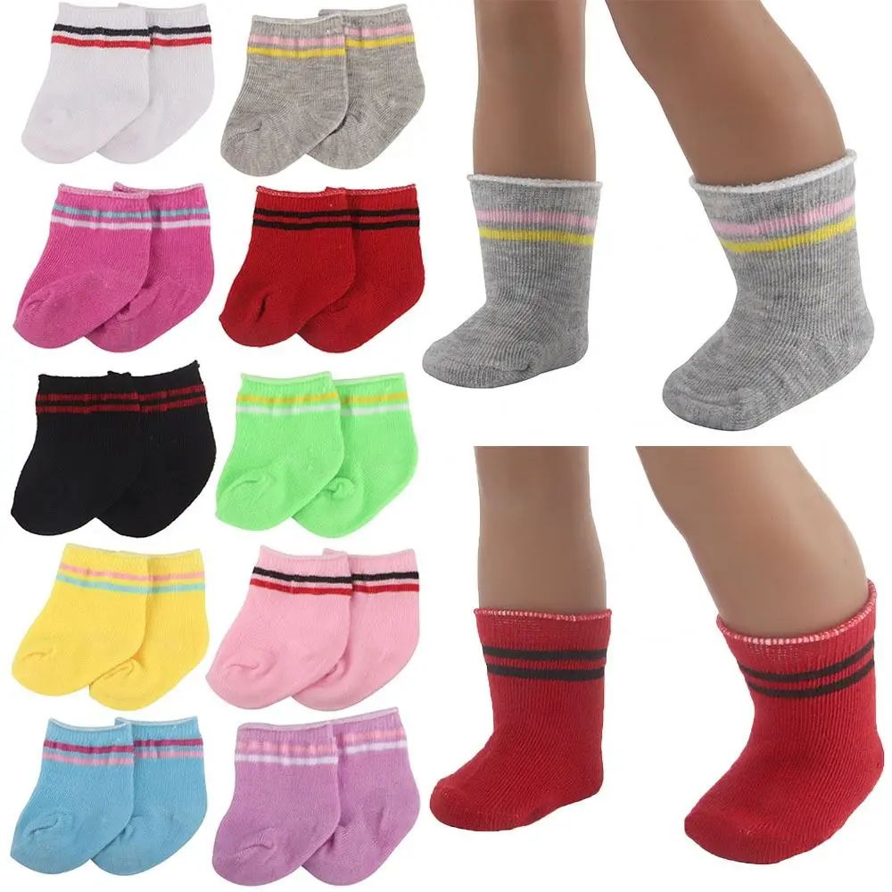 Multicolor Doll Socks Accessories Fit 18 Inch/43cm Miniature Clothes Change Dressing Game Playing House Doll Sports Stocking