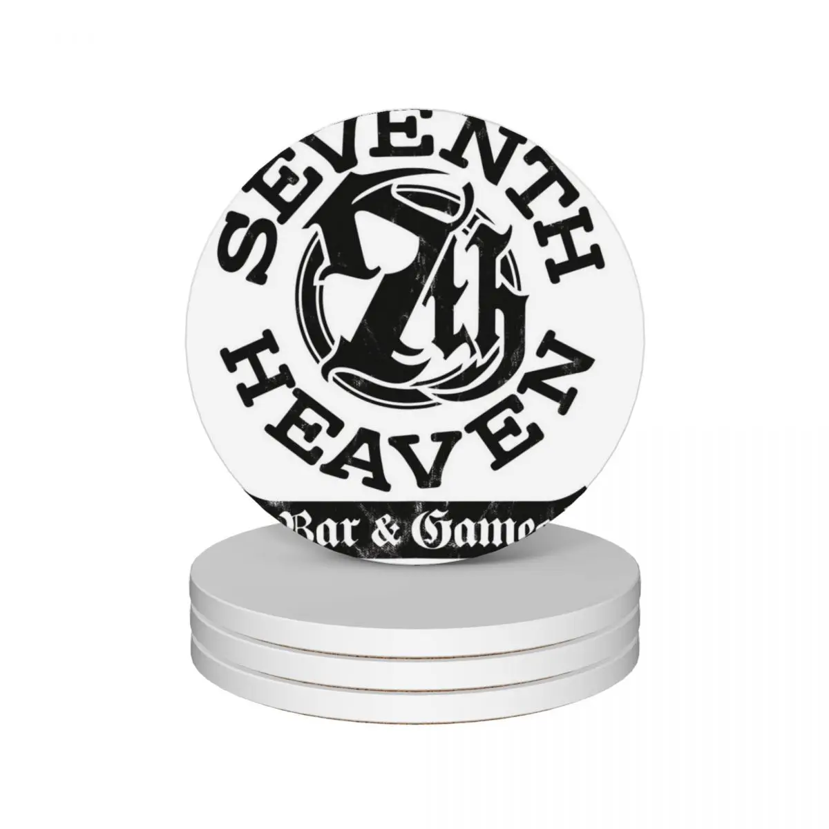 

Sector 7  Seventh Heaven Bar (Black) Ceramic Coasters (Set of 4) for coffee mugs ceramic set cute set customized Coasters