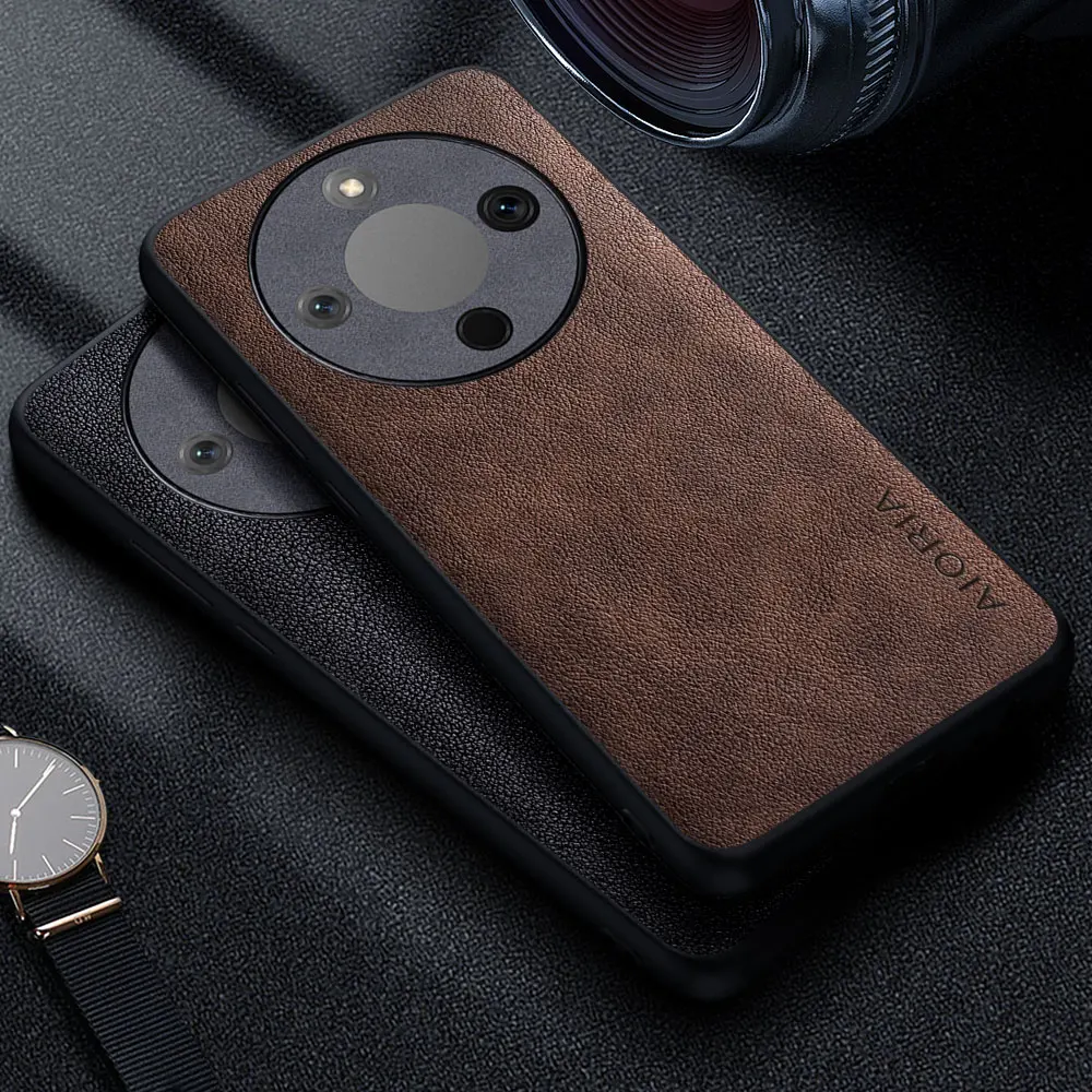 حافظة هاتف جلدية فاخرة فاخرة لهاتف Honor X9D X7D Funda Business Style غطاء هاتف بلون سادة