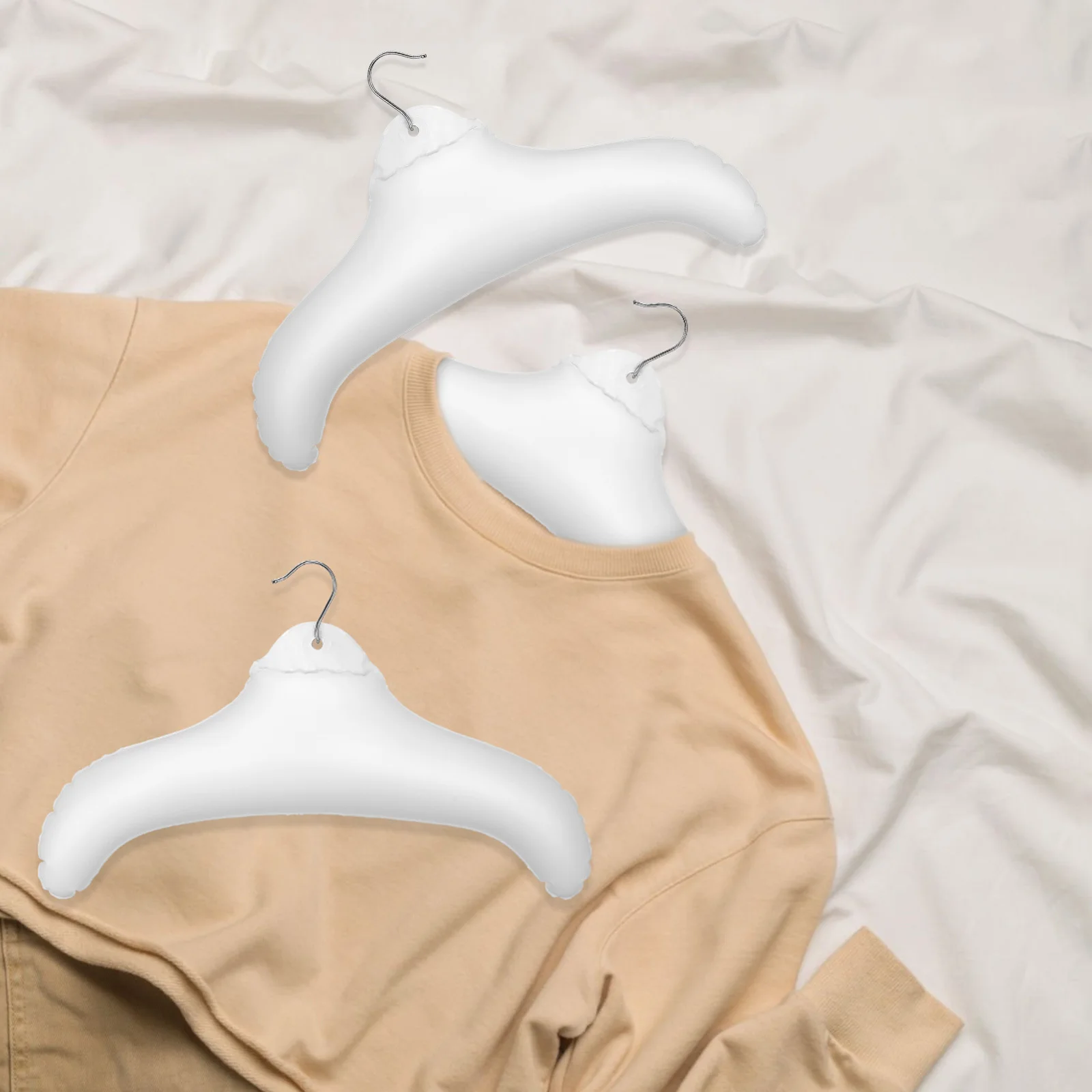 

5pcs Inflatable Clothes Hanger Portable Foldable Travel Clothes Organizer For Camping Gym Office Car Use Pvc Drying Rack Storage