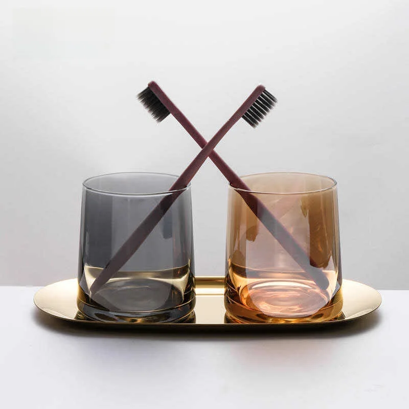

Joico Premium Glass Toothbru Cup Set Creative Trendy Couple's Toothbru Cups Home Use Beautiful Dental Care Tools