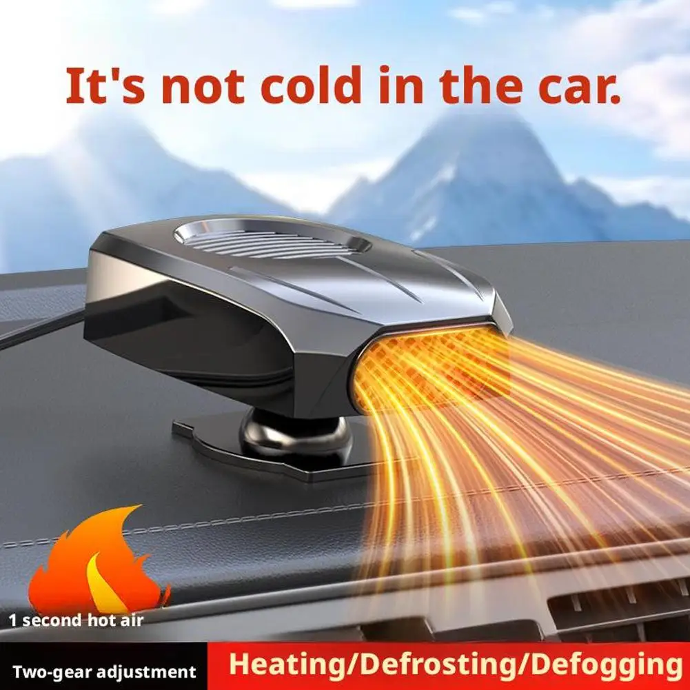 Portable Car Heater Fan 12V 24V Heating Cooling 360-Degree Defroster Defrosting Winter Heating Fan