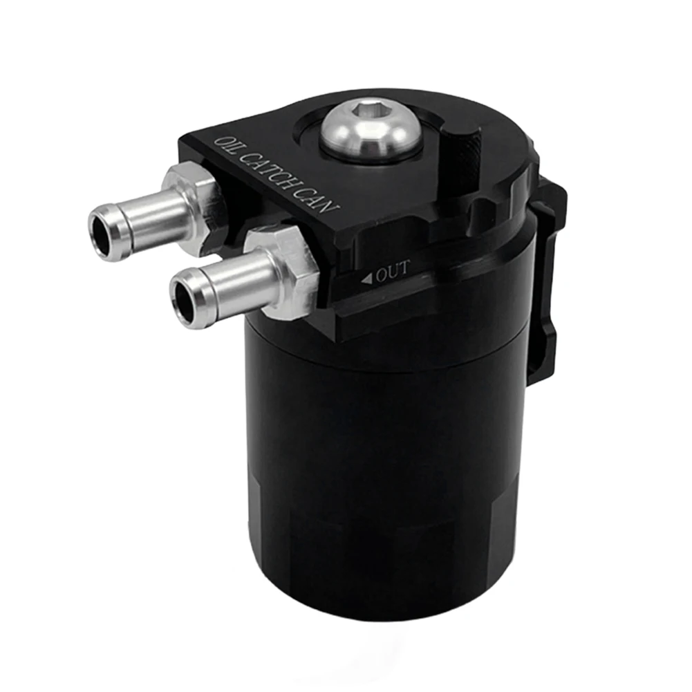 

Baffled Oil Catch Can with Breather Filter Oil Separator Catch Can Aluminum Alloy Oil Dipstick Hole Breathable Kettle
