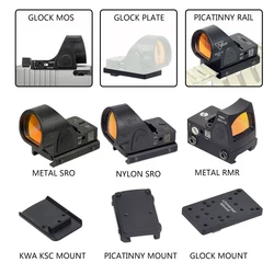 Tactical Trijicon RMR SRO Red Dot Sight With Glock Rear Sight Mount Plate Base Mount Fit For Glock 17 18 19 Scope Mount