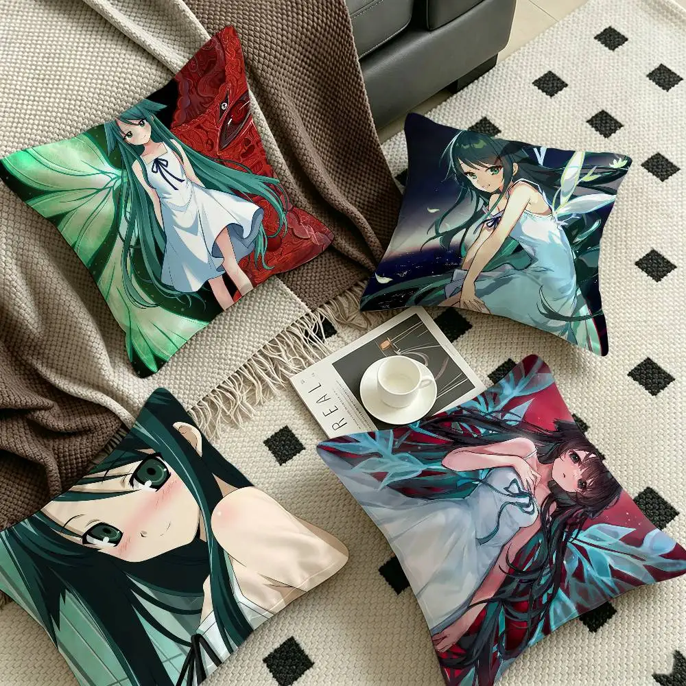 S-Saya No Uta The Song Of Saya Pillow Covers Cartoon Sofa Decorative Home Double-sided Printing Short Plush Cute Cushion Cover